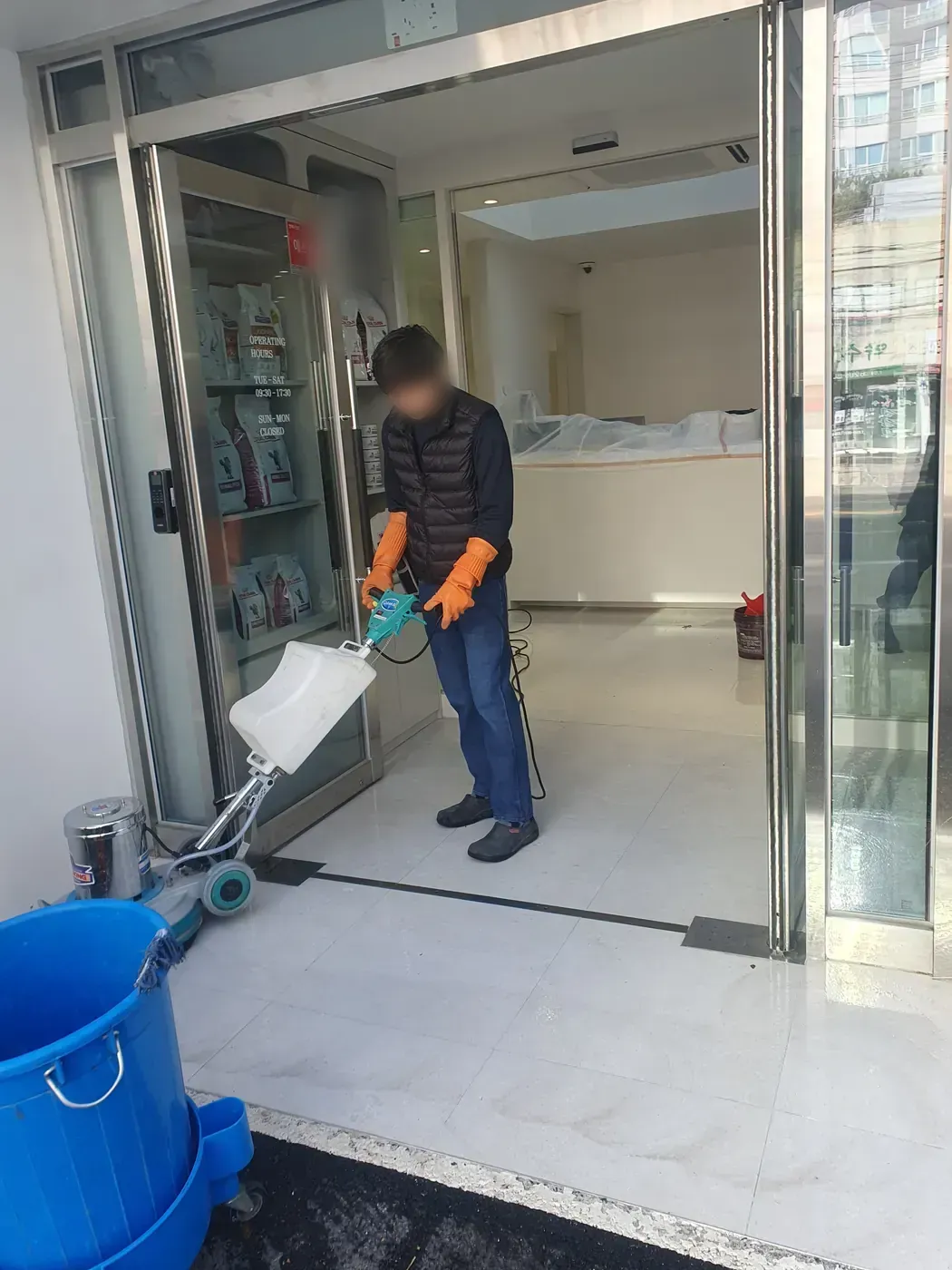 바닥 기계 세정 — 영양군 병원청소 현장