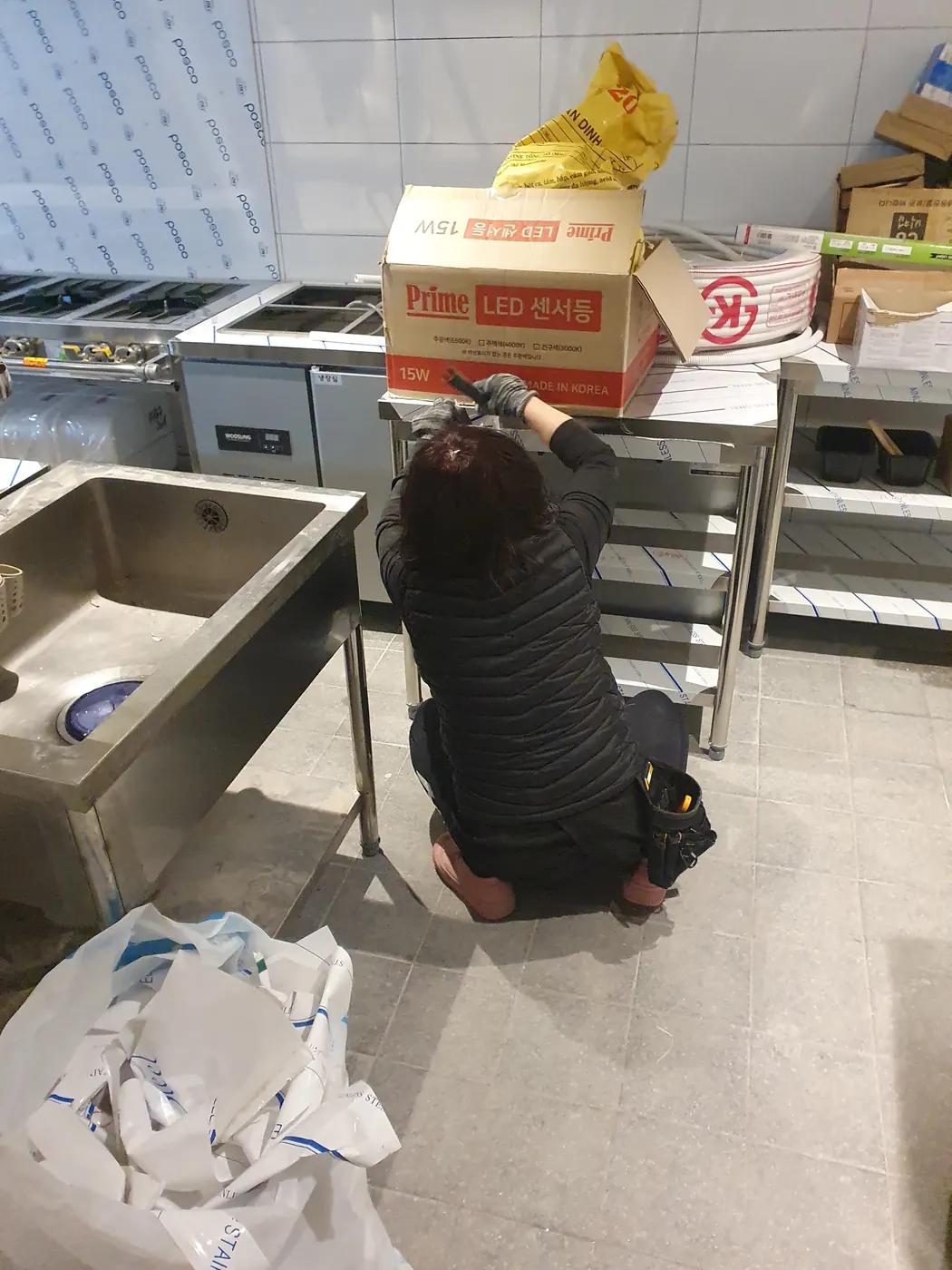 스테인리스 집기 — 단촌면 식당청소 현장