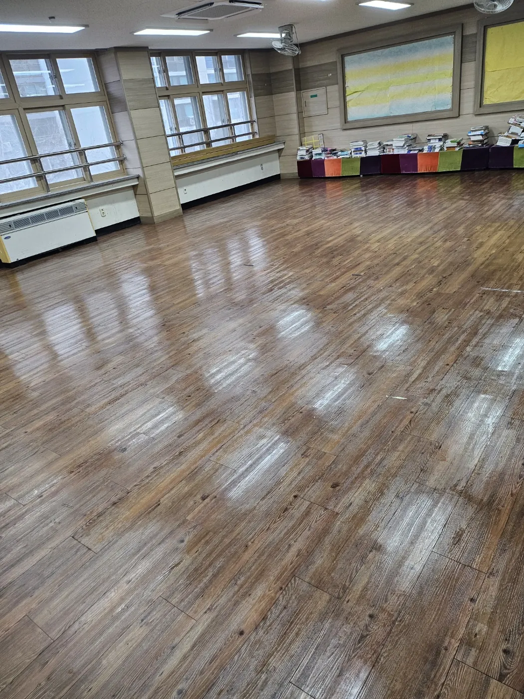 왁스 재코팅 — 경북북부 학교청소 현장